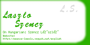 laszlo szencz business card